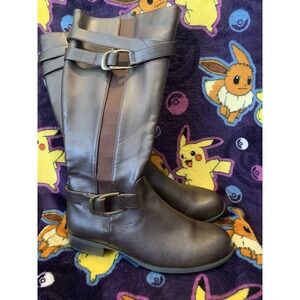 LifeStride Fantasy Brown Knee High Riding Boots Women's 6.5M Comfort Soft System